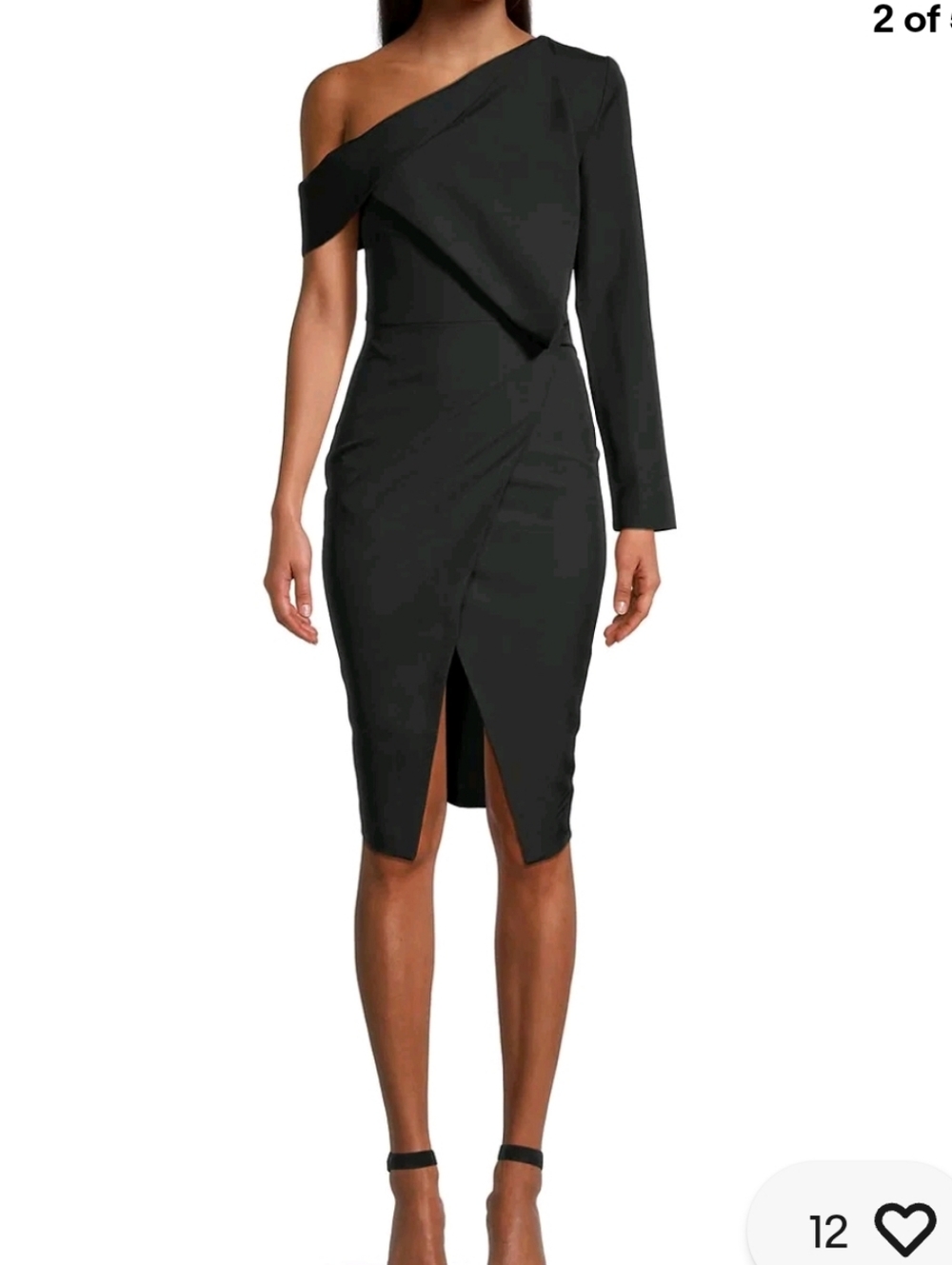 LAVISH ALICE One Shoulder Bardot Neck Asymmetric WRAP DRESS Size 8